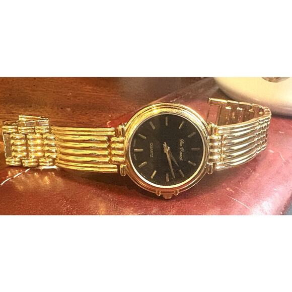 Men's 33mm Gold Tone Da Vanci Watch, Black Face - Picture 1 of 4